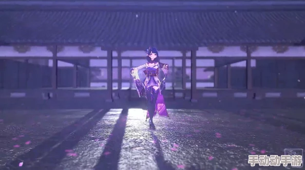 雷电将军腿法娴熟，展现出无与伦比的战斗技巧和优雅姿态