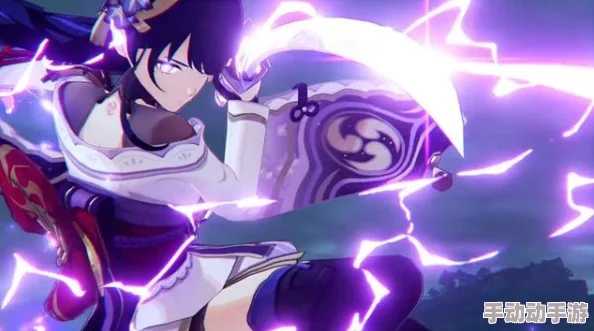 雷电将军腿法娴熟，展现出无与伦比的战斗技巧和优雅姿态