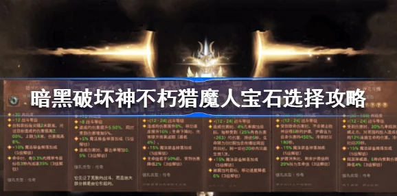 《暗黑破坏神:不朽》猎魔人专属宝石搭配策略与效能提升指南 《暗黑破坏神:不朽》猎魔人专属宝石搭配策略与效能提升指南